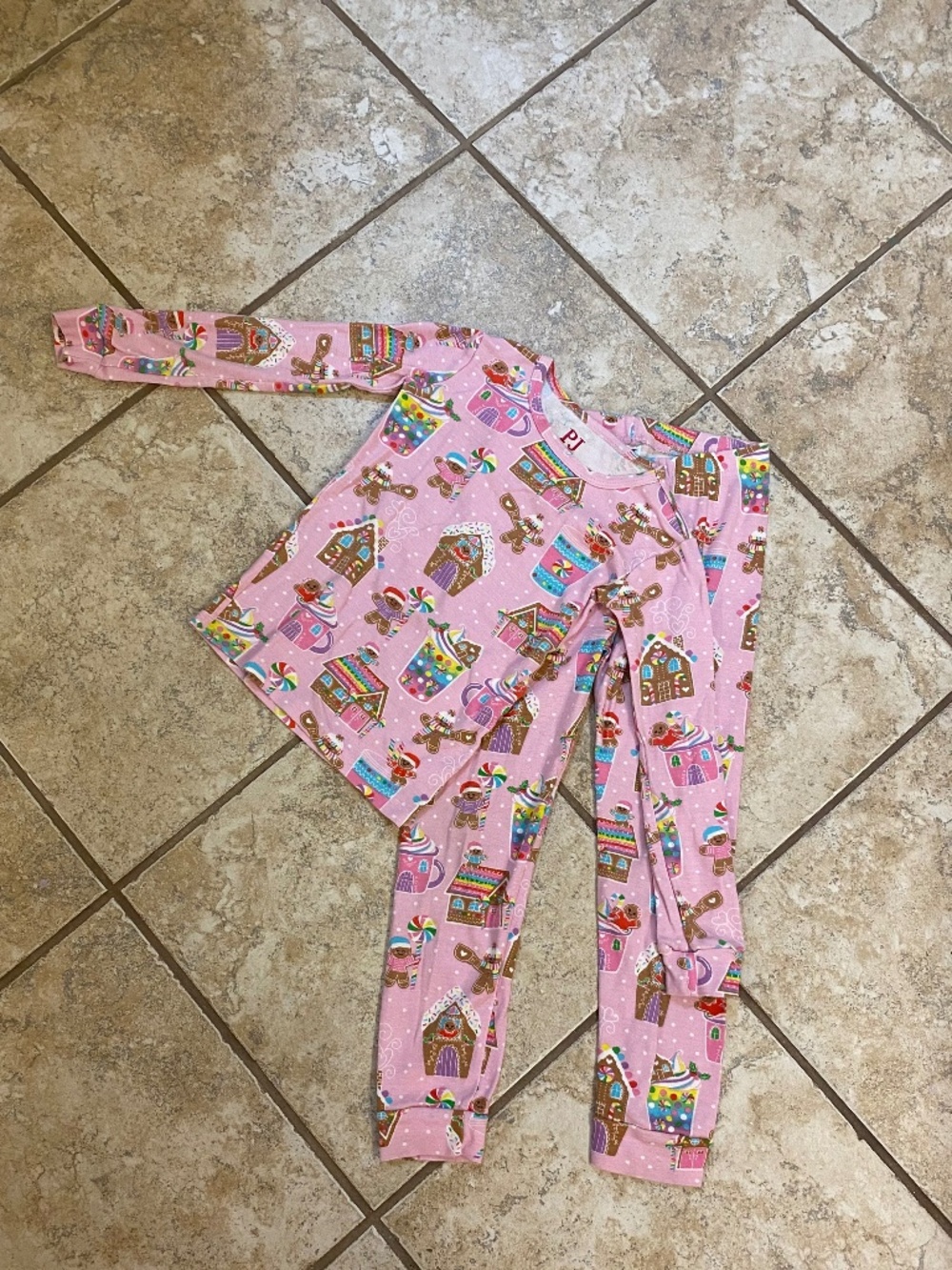New pink Christmas pajamas by PJ place size 6